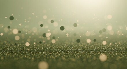 Sparkling Green Glitter Background with Shimmering Bokeh Lights Festive and Elegant Design