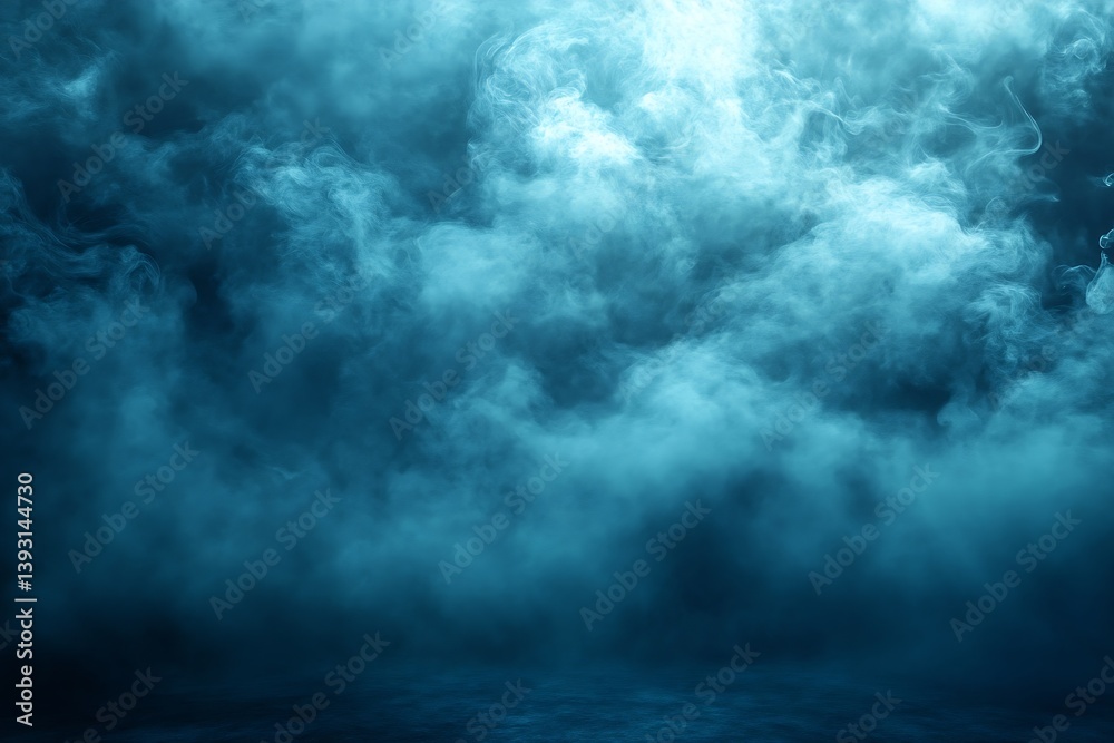 Poster mystic blue smoke scene ethereal backdrop for fantasy projects enigmatic fog texture for graphic des