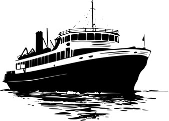 Obraz premium Ferry, Commercial vessel vector design, Ferry, Commercial vessel vector graphic