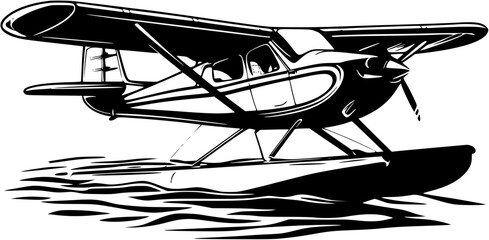 Floatplane, Light aircraft vector design, Floatplane, Light aircraft vector graphic
