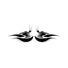 Abstract Black and White Flowing Lines Graphic Design