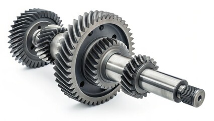 A detailed image of a metal gear assembly, showcasing precision engineering and mechanical components.