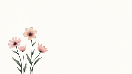 Naklejka premium Minimalist Floral Wall Art