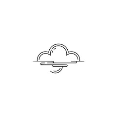 Minimalist Cloud Icon, Outline Style, Clean Weather Symbol