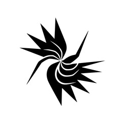 Abstract Black Floral Glyph on Gradiant Background