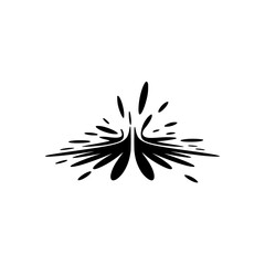 Abstract Black Ink Splash Design on White Background
