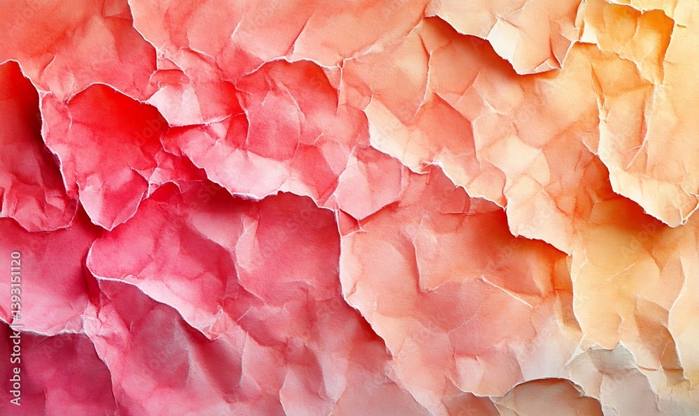 Poster Crumpled Red and Orange Paper Texture Background Showing Abstract Art and Creative Design Resource : Generative AI