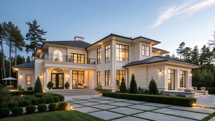 Luxury home estate mansion real estate property architecture design exterior residence landscaping elegant house