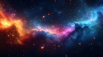 Obraz premium Vibrant cosmic nebula with swirling patterns of color