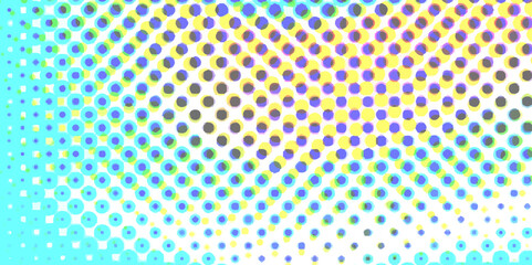 Abstract halftone pop art pattern artistic texture multicolored dots changing form background, abstract geometric monochrome gradient halftone dots background overlay distress design element.
