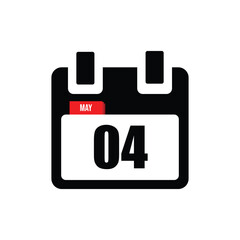 calender icon, 04 may icon with white background