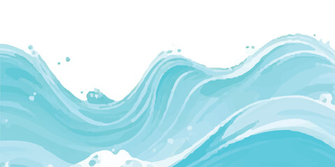 Soft Watercolor Wash in Blue and Green Tones with Abstract Wave Motions, Perfect for Use as a Background in Banners, Invitations, and Coastal-Inspired Digital Designs&rdquo;