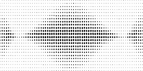 Monochrome abstract black and white halftone dots pattern seamless distressed textured background pop art template vector illustration, black abstract dotted halftone texture on white background.