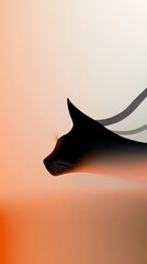 Abstract cat silhouette against gradient background
