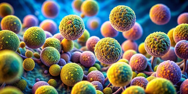 Malassezia Furfur Yeast Cells and Hyphae Under Microscope A Detailed Microbiology Study of Skin Fungus