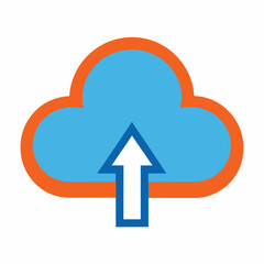 Cloud Upload icon on white background