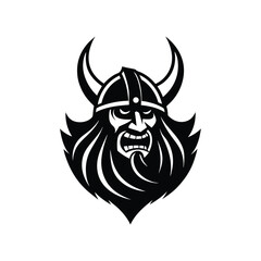 Viking Head Logo Design Icon Symbol Vector Template.