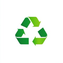 Obraz premium A green recycling symbol with arrows isolated on white background