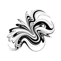 Abstract Flowing Lines Illustration: Black Swirls on White, Modern Design