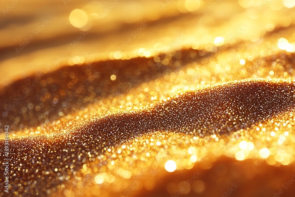 Poster golden glitter texture sparkling gold dust and bokeh lights for festive backgrounds and luxurious de