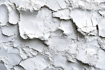 Obraz premium Cracked White Paint Texture Background Wall Surface Showing Aged Design Great For Textures Mockups and Visual Element Backdrops : Generative AI