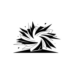 Abstract Black & White Geometric Explosion Illustration