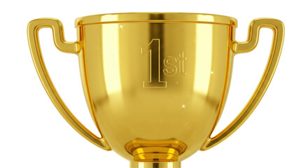 Isolated Golden First Place Trophy