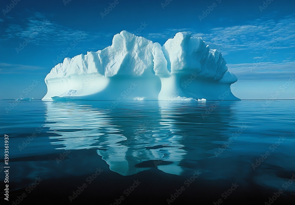 Aufkleber iceberg floating in arctic waters reflecting on the sea dramatic landscape of climate change and glo