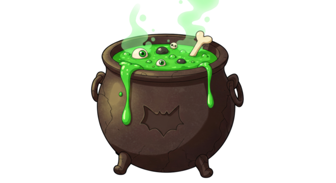 Isolated Halloween Potion Cauldron