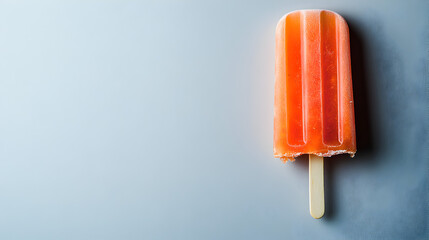 una paleta color naranja paleta helada colorida sobre un fondo liso con espacio de copia refrescante comida refrescante y saludable