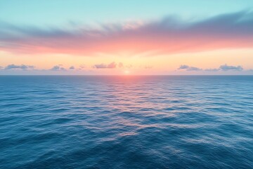 Obraz premium Serene Ocean Sunset with Pink Sky and Calm Water Peaceful Seascape and Colorful Sky Reflection : Generative AI