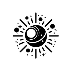 Fototapeta premium Celestial Sphere: Abstract Black & White Logo Design