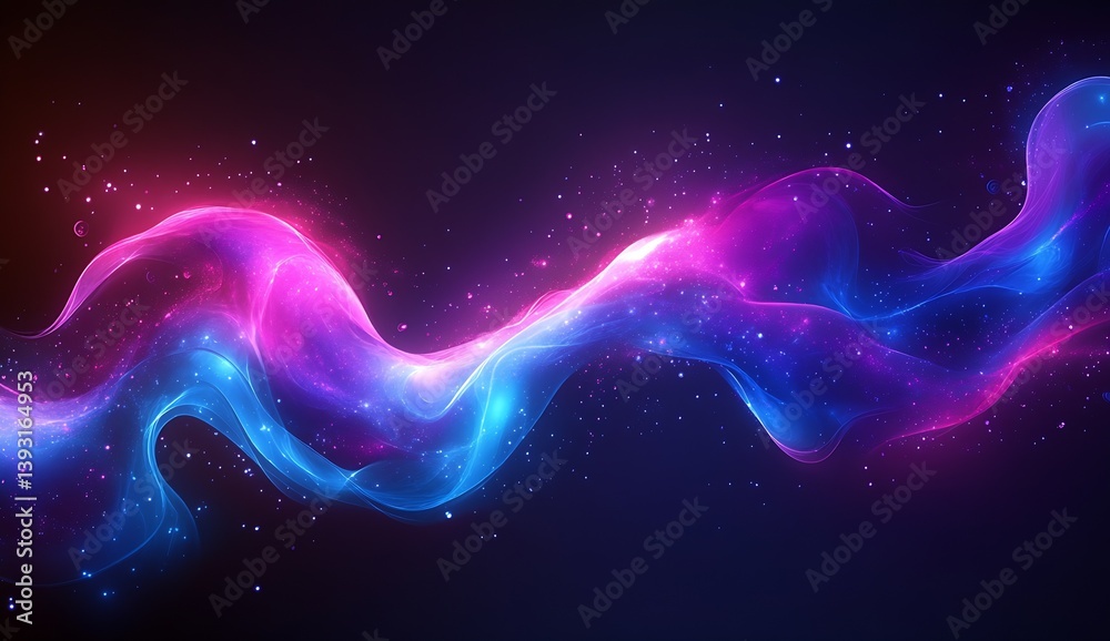 Poster radiant colors intertwining in a beautiful blend of pink and blue in an abstract art piece : generat