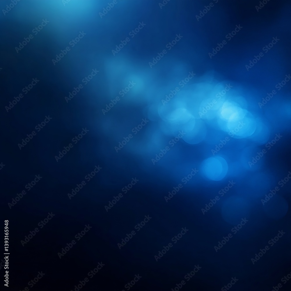 Fototapete Abstract Blue Bokeh Lights on Dark Background Atmospheric Texture for Digital Art : Generative AI