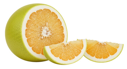 Isolated Pomelo Fruit with Slices