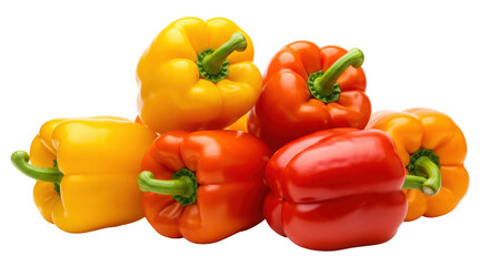 Isolated Yellow and Red Bell Peppers