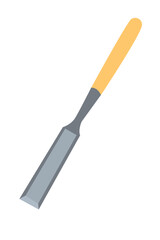 Flat chisel illustration with wooden handle for woodworking, repair, and carpentry projects.