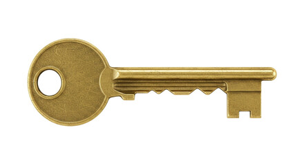 Isolated Brass Key
