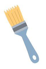 Flat paintbrush for construction and decorating, hand drawn flat vector illustration.