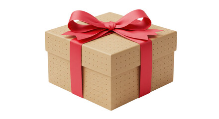 Isolated gift box with ribbon