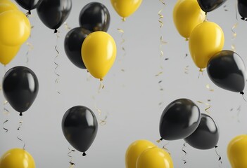 black announcement background 3d it halloween rendering concept friday holding hand yellow balloon sale event possibility father holiday colours party template flying isolated abstract gesture signs