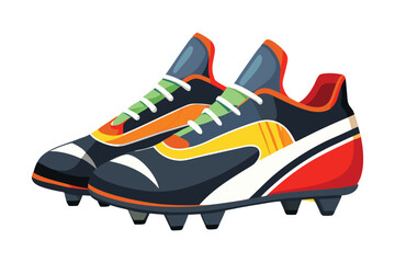 Minimalist Soccer Cleats Vector Illustration for Sports and Footwear on white background