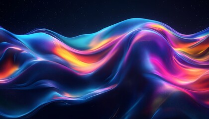 Vibrant color waves creating a stunning abstract background with fluid movement and light play : Generative AI