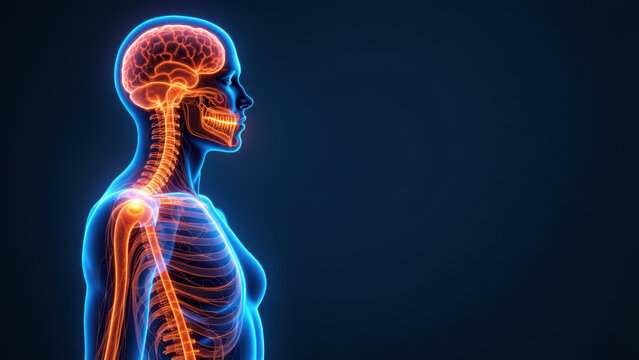 A detailed illustration of VNS, Vagus Nerve Stimulation.