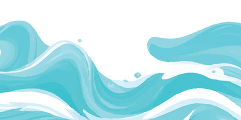 Abstract Soft Blue and Green Watercolor Ocean Wave Texture Background – Hand-Painted Aquarelle Illustration for Elegant Banner Designs, Graphic Resources, and Water-Inspired Visuals”


