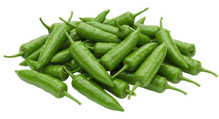 Isolated Pile of Green Chilies