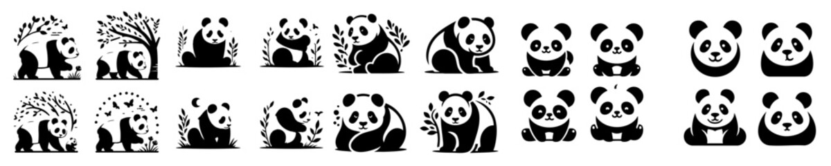 panda silhouette collection