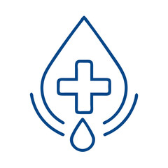 Fototapeta premium Medical Cross Inside Blood Drop Icon 