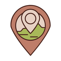  Vector line icon of a location pin marker in black and white represents navigation or position.