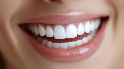Fototapeta premium A radiant smile showcases perfectly aligned, bright teeth